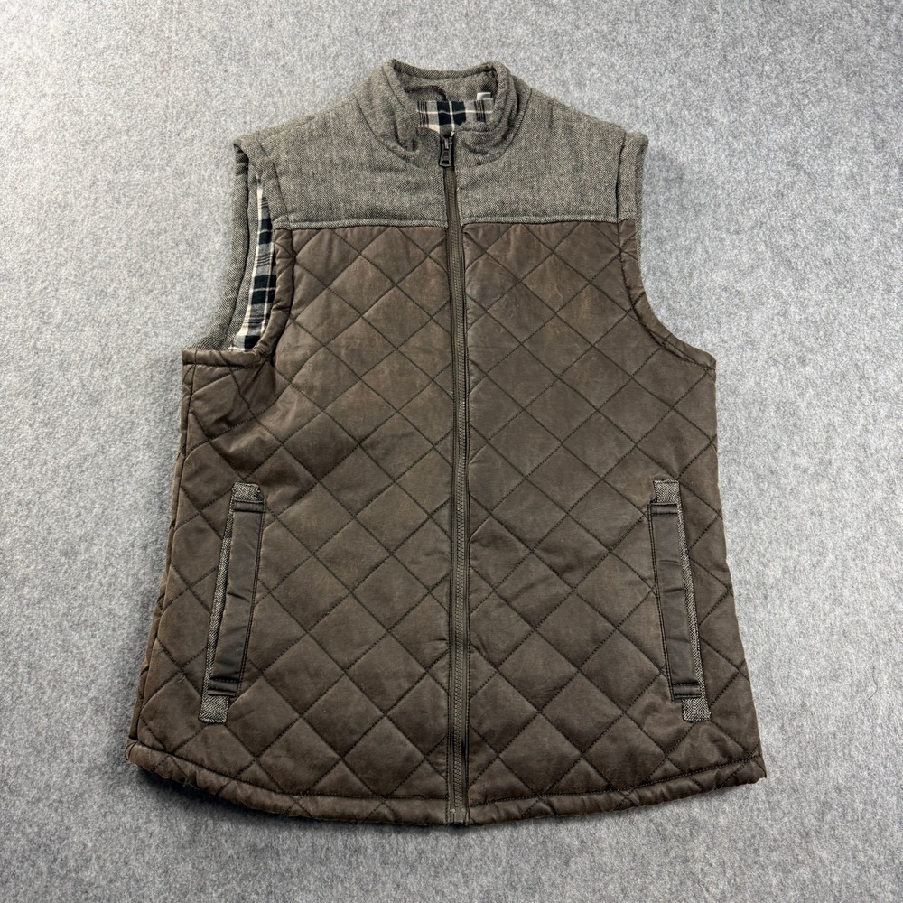 BKE Quilted Puffer Vest Men's Large Brown Snap Front Full Zip Collar Outdoor‎